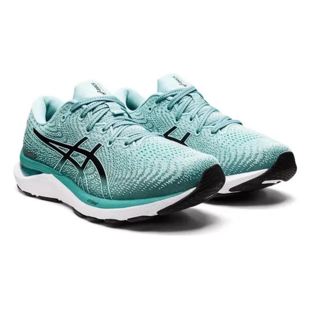 Asics Women's Mint Teal and Black Running Sneakers